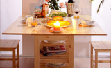 时尚休闲折叠松木餐桌/现代简约小餐桌/情趣空间折叠桌小户型茶桌