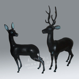 青铜器仿古摆件 情侣对鹿摆件纯铜工艺品福禄双全中式家具装饰