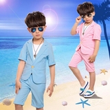 童装男童西装套装夏季韩版儿童小礼服二件套主持人演出服