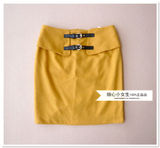 【炫*专柜正品】原880元 黄色 羊毛+棉 时尚修身半身短裙 秋款 L