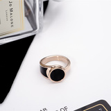 韩版大牌气质时尚复古风指环男女情侣镀18k金钛钢食指戒指配饰品