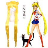美少女战士Sailor Moon月野兔 水冰月 柠檬黄动漫高温丝cos假发