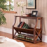 美式乡村实木书架置物架现代简约做旧靠墙简易储物柜搁板置地书柜