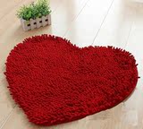 2个包邮!雪尼尔超柔软心形地垫可爱大红地毯客厅卧室床边桃心地毯