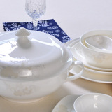 碗碟套装家用创意简约方形骨瓷餐具套装陶瓷高档中式碗盘韩式乔迁