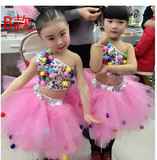 新款儿童蓬蓬裙演出服公主裙表演服幼儿现代舞蹈服爵士舞亮片纱裙