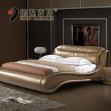 韩式现代简约皮艺床 真皮床双人床1.8米1.5chuang个性床创意床125