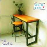 铁艺吧台桌酒吧桌复古休闲实木咖啡桌椅靠窗长条桌特价