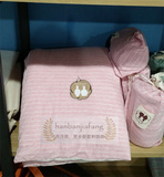 外贸出口款条纹纯棉婴儿床被套儿童床针织棉四件套幼儿园儿童床品