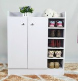 简约新款白色2门现代组装简易储物柜三列鞋柜多功能放置柜