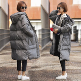 韩国冬装大口袋棉衣女中长款工装加厚宽松面包服过膝棉服连帽外套
