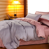 纯色简约 60支全棉贡缎埃及长绒棉四件套 夏季素色床上用品1.8m床