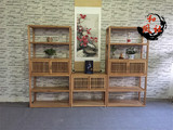 新中式博古架老榆木茶水柜实木展示柜置物架免漆书架书柜组合家具