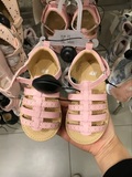HM H&M专柜正品代购 童鞋女宝宝婴儿尼龙搭扣粉色仿漆皮凉鞋16夏