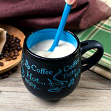 星巴克创意陶瓷杯子带盖带勺马克杯简约咖啡杯个性大容量情侣水杯