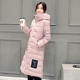 2016新款韩版棉衣女 长款过膝羽绒棉服女修身显瘦冬装加厚外套潮