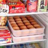 日本大容量蛋盒 24格鸡蛋收纳盒塑料保鲜盒厨房冰箱带盖储物盒子