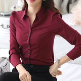 2016春装新款韩版修身显瘦职业长袖女衬衫气质衬衣打底衫女工作服