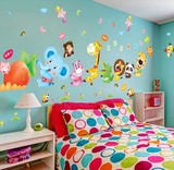 幼儿园墙壁装饰动物墙贴纸量身高贴儿童房宝宝卧室卡通猴子动漫画