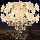 欧式花朵水晶吊灯简约现代吸顶客厅餐厅酒店创意灯具复式楼大吊灯