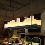 美式乡村简约时尚创意复古餐厅客厅工程吧台圆形玻璃浪漫温馨吊灯
