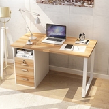现代简约电脑桌台式家用带抽屉学生写字桌钢木书桌组合双人办公桌