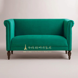 美式乡村新古典简约客厅布艺软包双人沙发欧式法式美观复古沙发椅