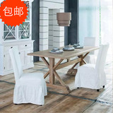北欧现代简约小户实木艺术餐桌椅复古饭桌拼花台面设计师餐厅家具