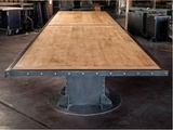 美式工业台实餐书桌艺术餐桌椅长方形简约书桌办公桌工业风会议桌