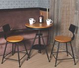 包邮美式乡村loft工业风格铁艺做旧实木小茶几咖啡桌阳台户外桌椅