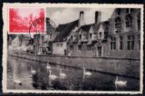 世界遗产极限片D130-比利时54布鲁日老城、河流上的天鹅1枚首日戳
