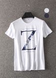 品质男装！ 2016夏装新款时尚个性胶印Z字母修身圆领短袖T恤C5797