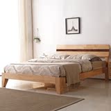 木诺 实木床 北欧日式 双人床 全实木床 原木简约家具 1.5 1.8米