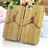 iphone5s木质手机壳 苹果4s保护套 篮球飞人NBA巨星乔丹 雕刻木壳