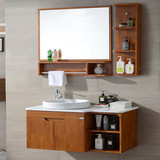 卫浴简约现代橡木浴室柜组合小户型洗脸洗手洗漱台盆卫生间窄吊柜