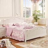 韩式实木双人床公主床1.5米橡木高箱床组合储物床白色田园婚床
