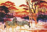 数字油画包邮风景DIY手绘儿童卡通客厅花卉动物斑马40x50热带雨林