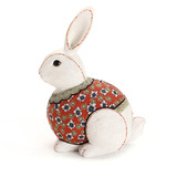 正月娇居家创意zakka田园青花包布可爱兔子储蓄存钱罐实用树脂生