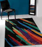 carpet黑色经典多彩条纹地毯简约客厅地毯茶几腈纶地毯定制茶几垫