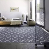 时尚简约现代灰色格子地毯客厅茶几沙发地毯卧室床边样板间地毯