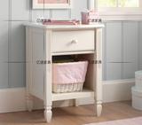 美式乡村实木床头柜 法式宜家样板房创意白色小柜子 欧式雕花柜子