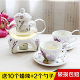陶瓷玻璃花茶壶套装加热茶具套装普罗旺斯过滤水果花茶壶礼盒装