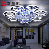 圆形水晶灯 现代简约大气客厅灯LED吸顶灯智能创意卧室餐厅灯具