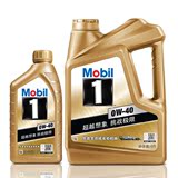 美孚（Mobil）1号全合成机油 汽车发动机润滑油 0w40 SN 1L+4L=5L
