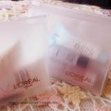 L'OREAL欧莱雅专柜透明磨砂PVC防水化妆包/旅行便携洗漱包收纳包