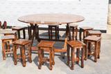 檀梨坊 实木折叠桌纯柏木折叠方桌圆桌长条桌简易餐桌1.5米大圆桌
