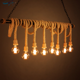 美式创意复古工业风水管麻绳吊灯餐厅灯铁艺术酒吧服装店个性灯具