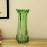 绿色花瓶玻璃透明大号富贵竹客厅办公室摆件简约台面插花水培花器