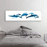 鲸鱼现代简约创意客厅装饰画餐厅卧室床头画横幅大尺寸墙挂画动物