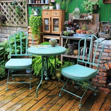 美式乡村阳台休闲户外露天桌椅铁艺做旧庭院桌椅咖啡酒吧桌椅组合
